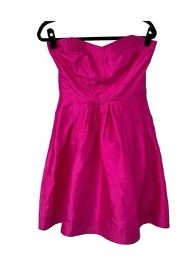 DVF Hot Pink Strapless Sweetheart Neckline 100% Silk Mini Party Dress Sz 8 Women